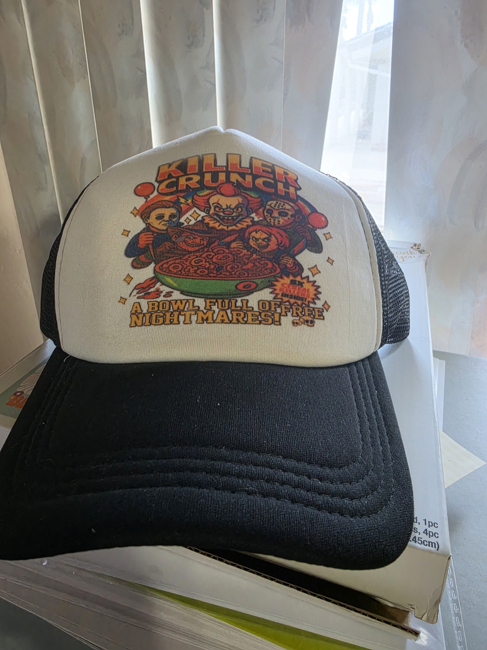 Killer Crunch Graphic Trucker Hat - Black/White - Picture 1 of 5